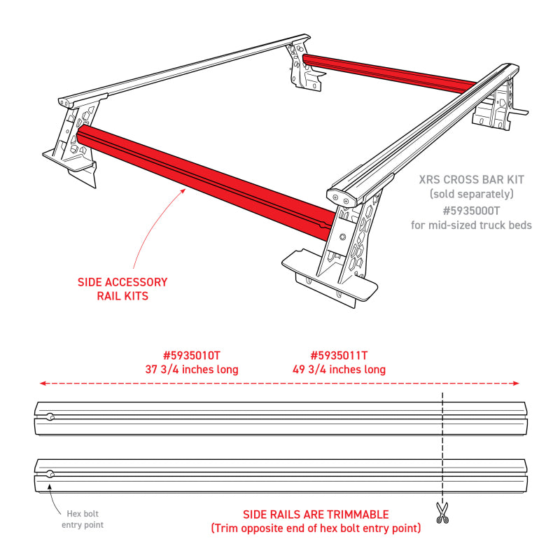 Go Rhino XRS Bed Rack Cross Bars Side Rail