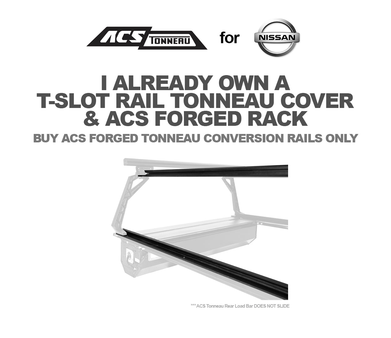 Leitner Designs ACS Forged Tonneau - Rails Only - Nissan