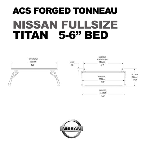 Leitner Designs ACS Forged Tonneau - Rails Only - Nissan