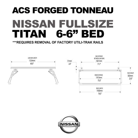 Leitner Designs ACS Forged Tonneau - Rails Only - Nissan