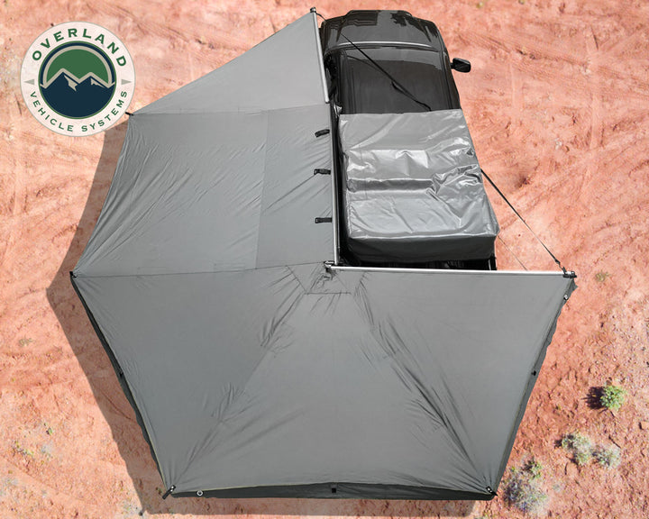 Overland Vehicle Systems HD Nomadic 270 Degree Awning - Driver Side - Dark Gray Awning with Black Cover