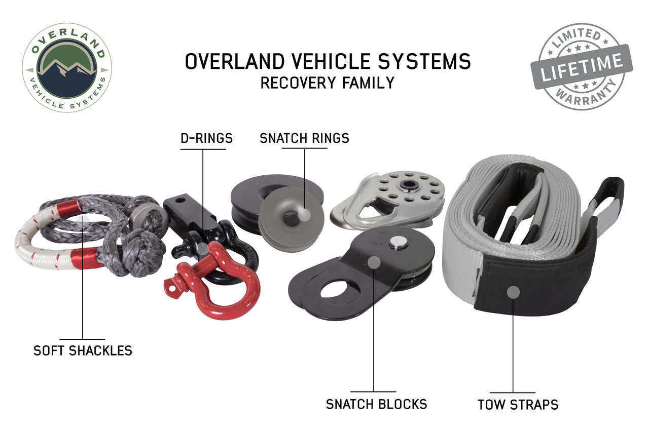 Overland Vehicle Systems Recovery Shackle 3/4" 4.75 Ton Black - Sold In Pairs