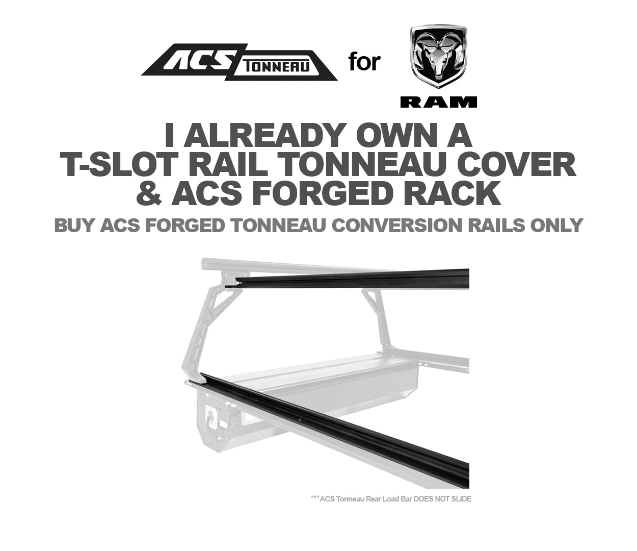 Leitner Designs ACS Forged Tonneau - Rails Only - RAM