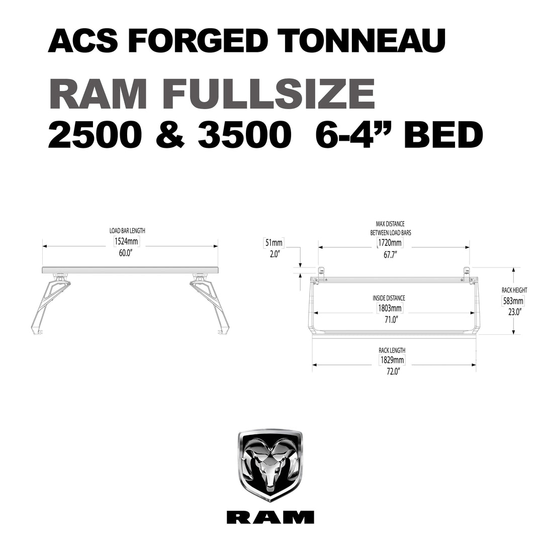 Leitner Designs ACS Forged Tonneau - Rails Only - RAM