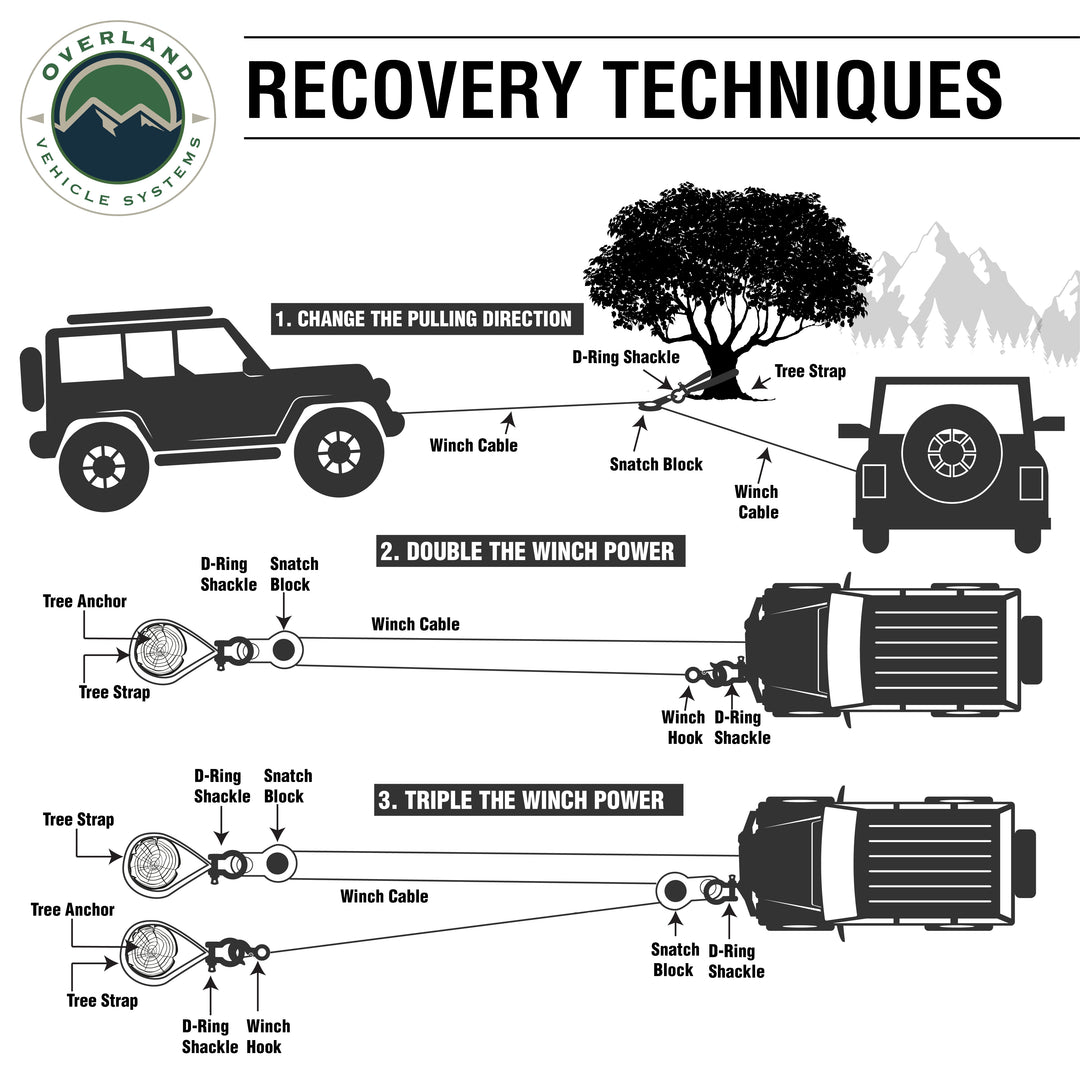 Overland Vehicle Systems Tree Saver Tow Strap 40,000 Lb. 4" X 8'