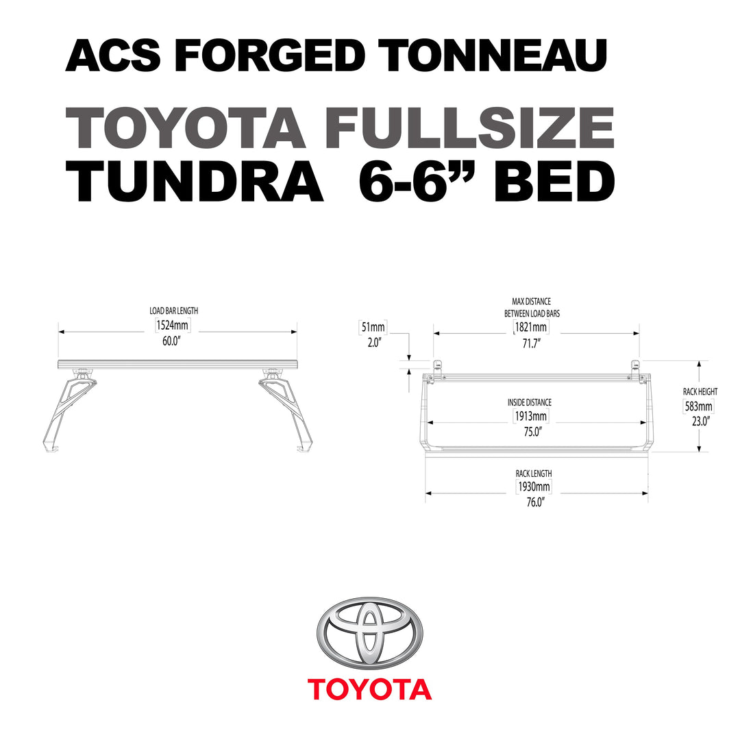 Leitner Designs ACS Forged Tonneau - Rails Only - Toyota