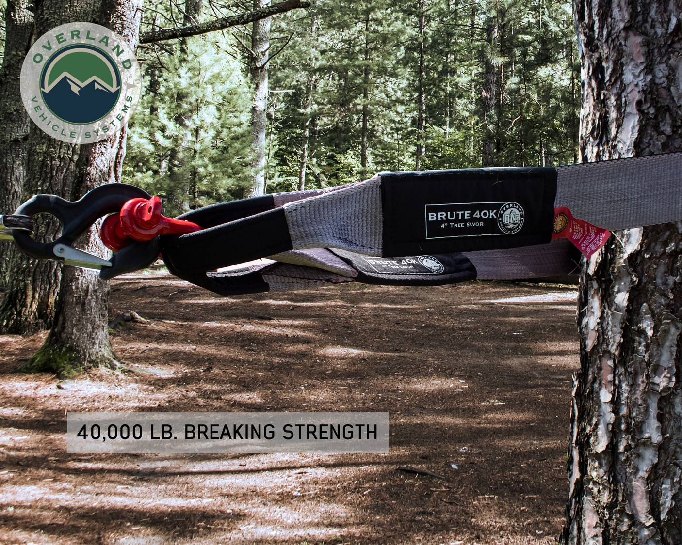 Overland Vehicle Systems Tree Saver Tow Strap 40,000 Lb. 4" X 8'