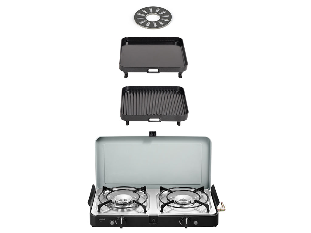 CADAC 2 Cook 3 Pro Deluxe 2-burner portable camp stove front view