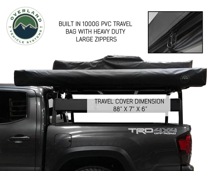Overland Vehicle Systems HD Nomadic 180 Degree Awning - Dark Grey with Black Travel Cover
