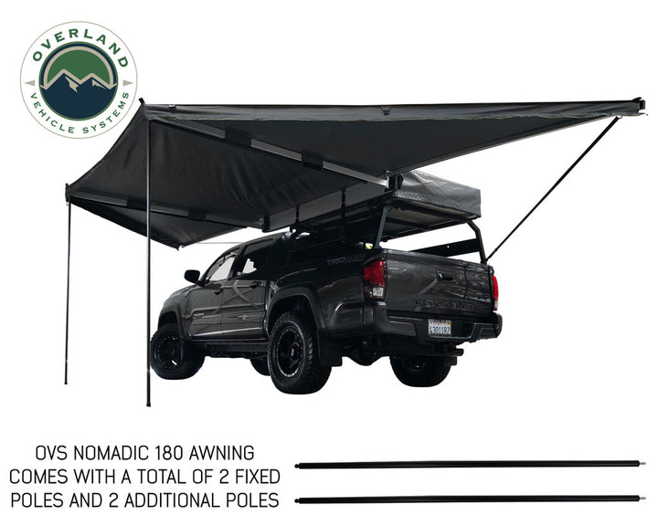 Overland Vehicle Systems HD Nomadic 180 Degree Awning - Dark Grey with Black Travel Cover