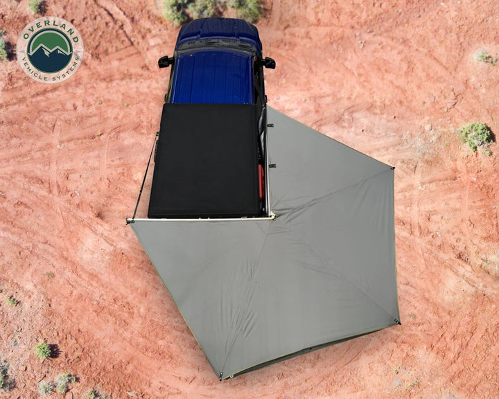 Overland Vehicle Systems HD Nomadic 270 LT Awning - Driver Side - Dark Gray With Black Travel Cover
