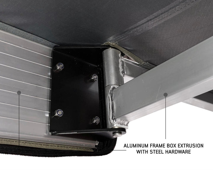 Overland Vehicle Systems HD Nomadic 270 LT Awning - Driver Side - Dark Gray With Black Travel Cover
