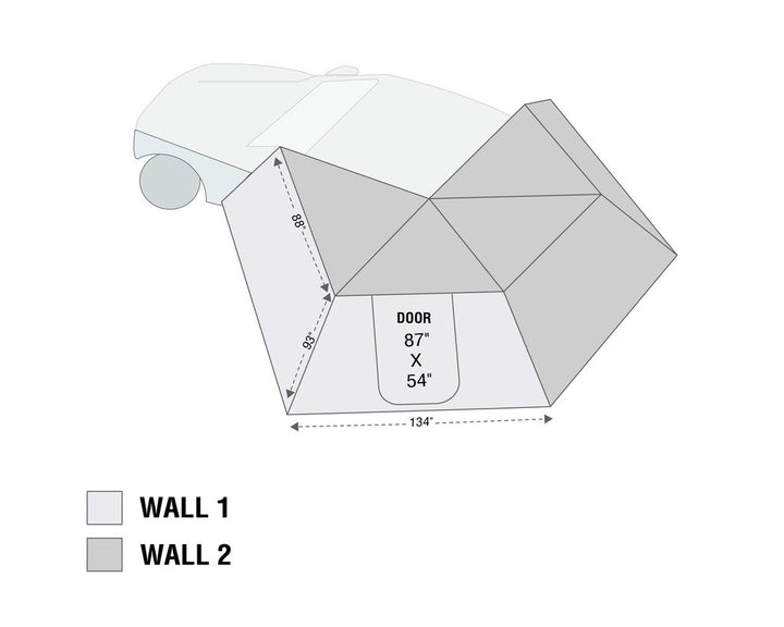 Overland Vehicle Systems HD Nomadic 270 LT Awning - Driver Side - Dark Gray With Black Travel Cover