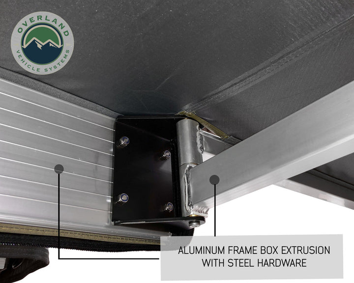 Overland Vehicle Systems HD Nomadic 180 Degree Awning - Dark Grey with Black Travel Cover