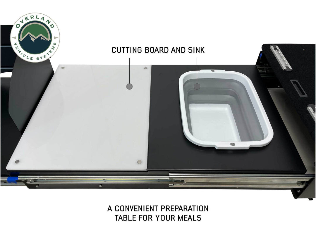 Overland Vehicle Systems Camp Cargo Box Kitchen With Slide Out Sink, Cooking Shelf And Work Station